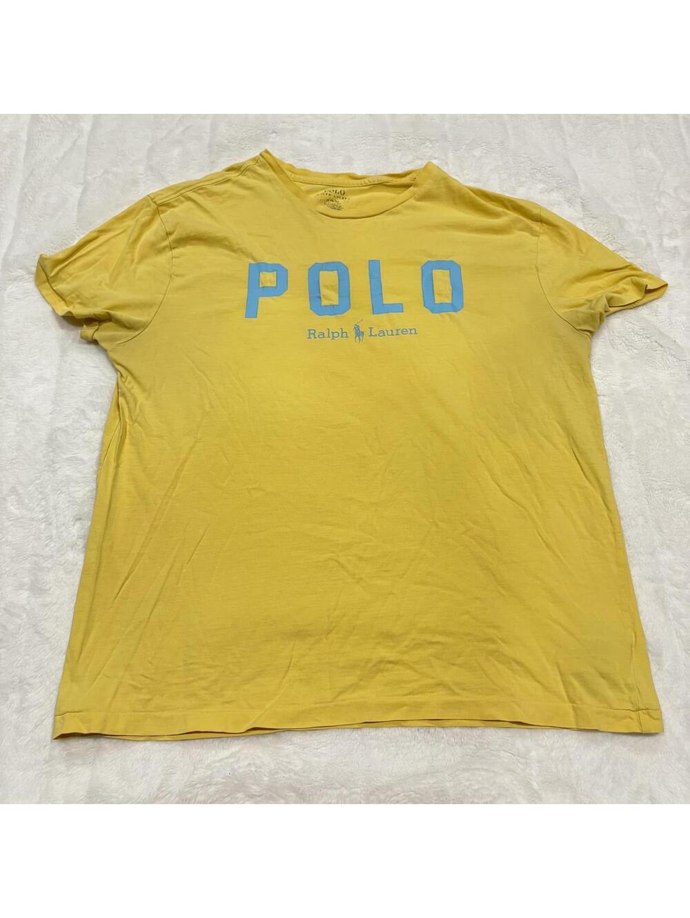 Polo Ralph Lauren Preppy Yellow Graphic Tee Men's M Cotton Classic Fit T-Shirt